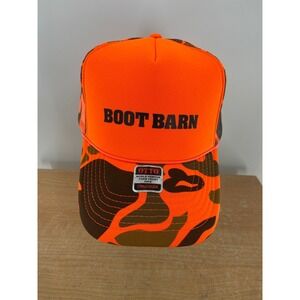 Boot Barn Otto Mens Blaze Orange Camo Trucker Hat Foam Snapback OSFM